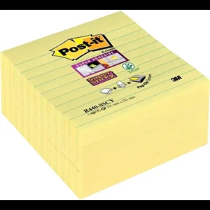 3M Post-it бележки супер лепкави Z-образни, 101 x 101 mm, на линийки, жълти